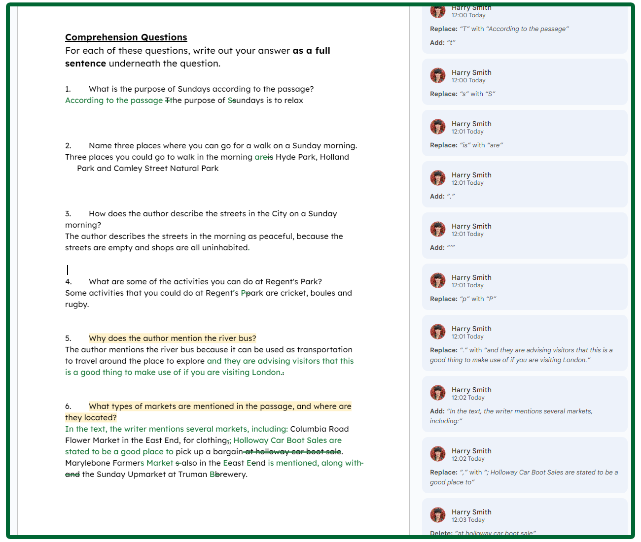 Sample annotated lesson presentation